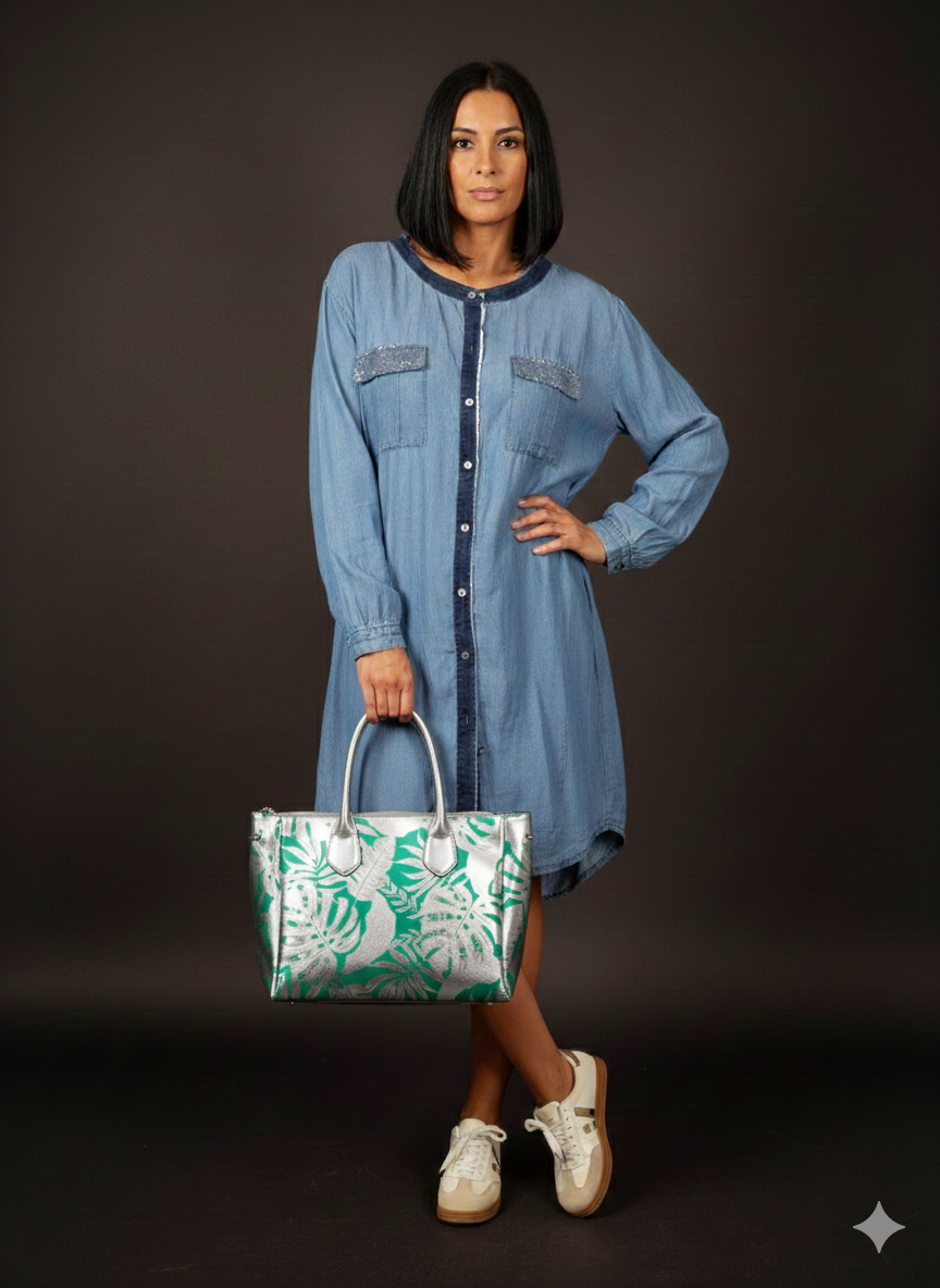 Damesjurk, korte jurk, tuniek, spijkerblousejurk (38-42+)