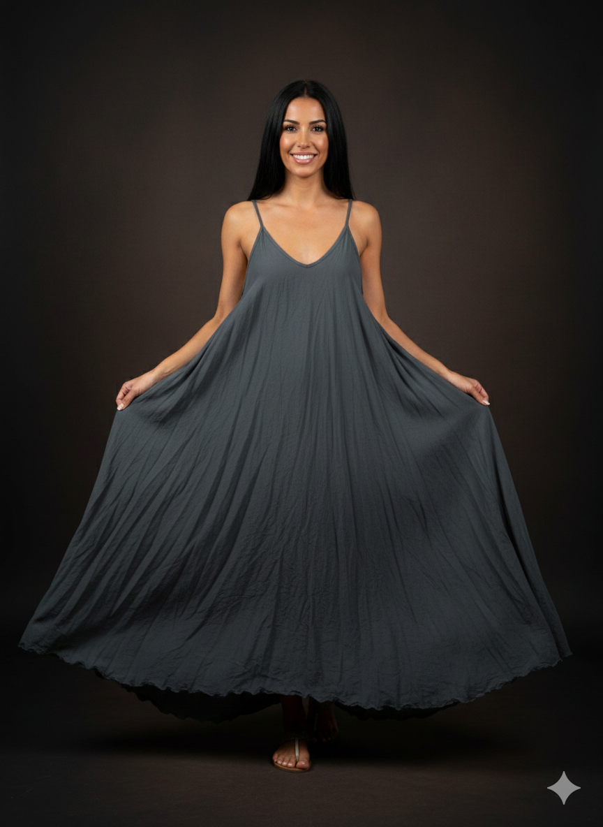 Maxi-jurk voor dames, katoenen jurk (maten 38-42)