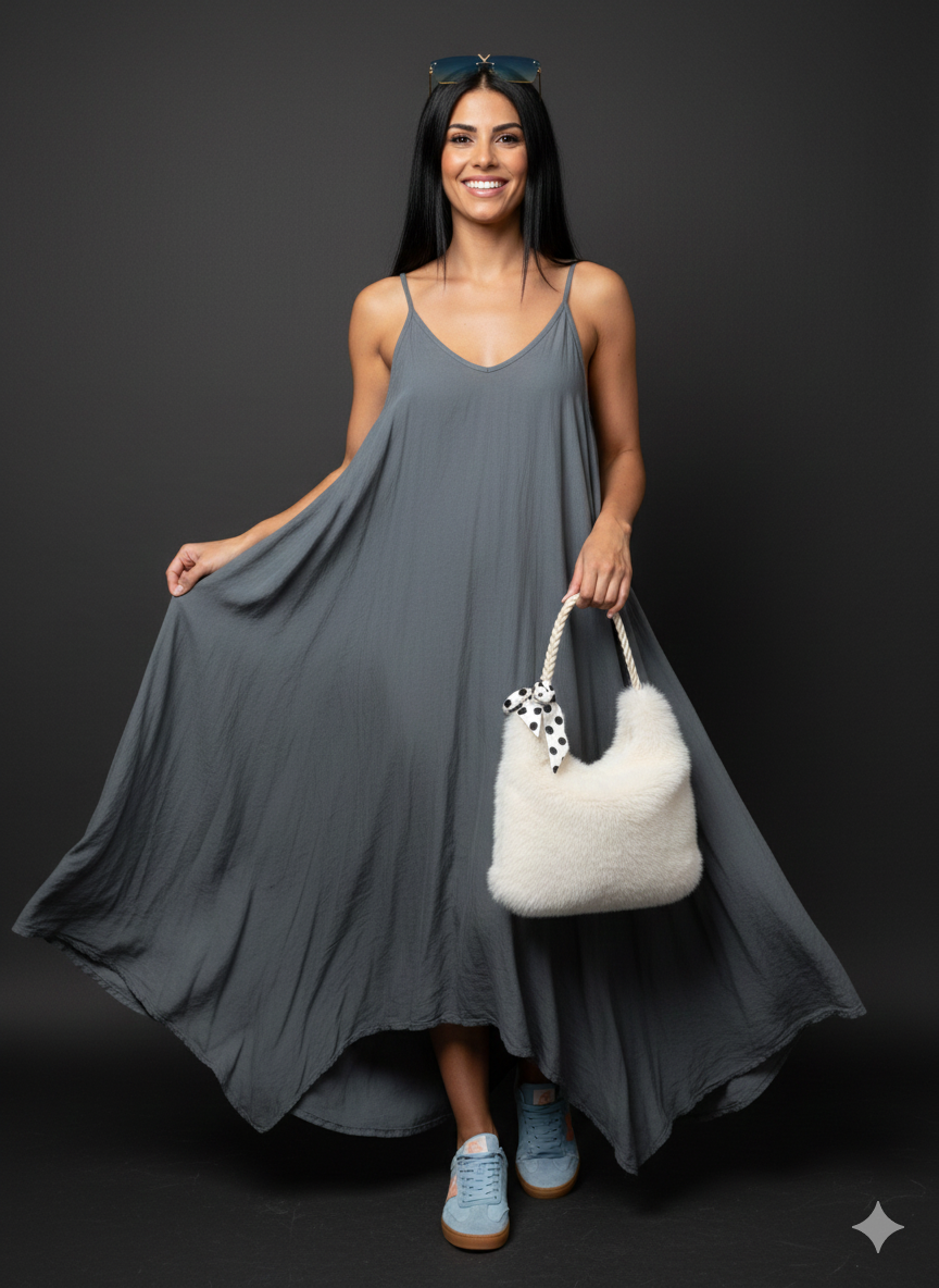 Maxi-jurk voor dames, katoenen jurk (maten 38-42)