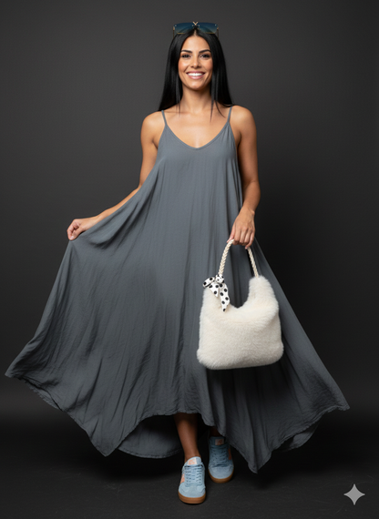 Maxi-jurk voor dames, katoenen jurk (maten 38-42)