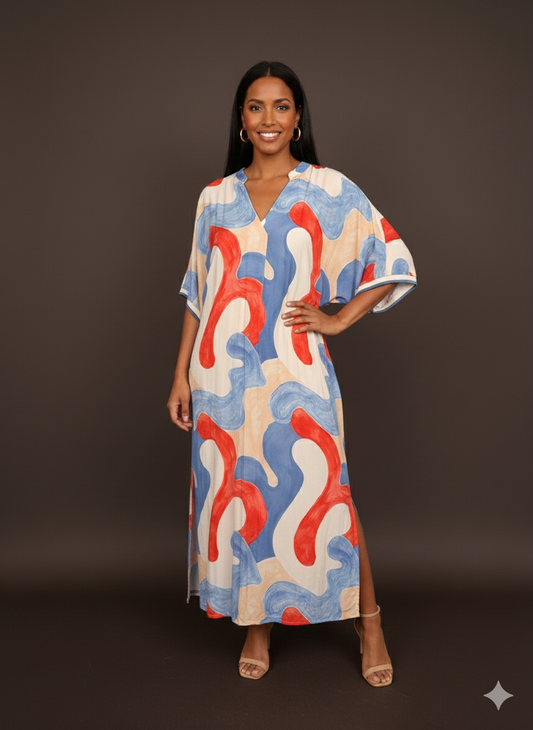 Damesjurk, maxi-jurk, kaftan (maat 38-42)