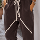 Women's fabric trousers, baggy style, softly and thickly lined