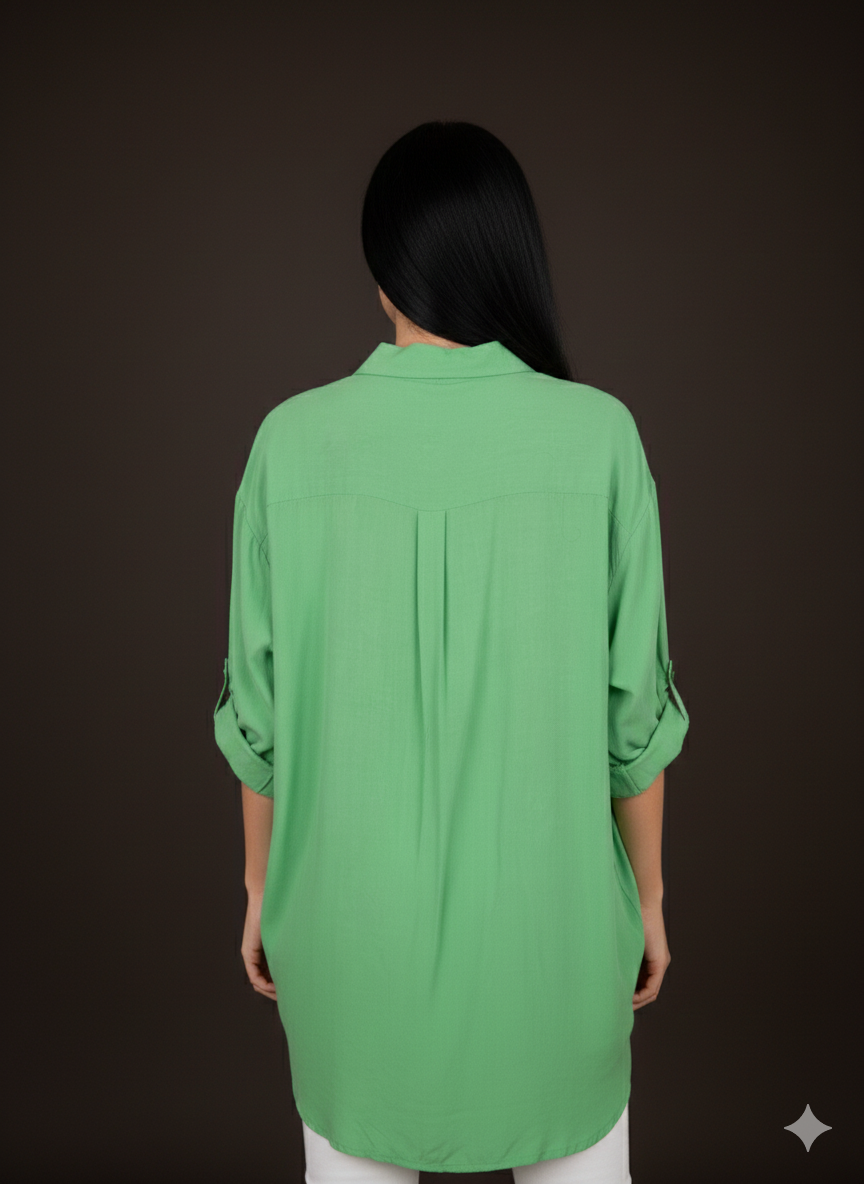 Damesblouse met lange mouwen van viscose met borduurwerk (maat 38-48)