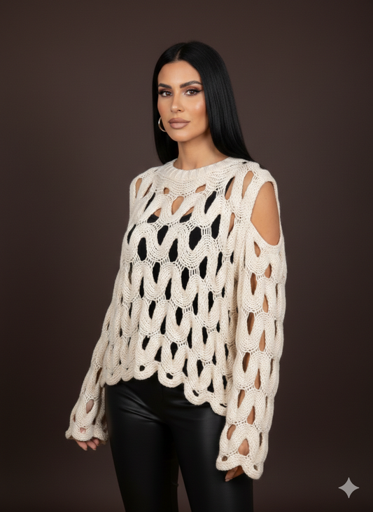 Damenpullover Strickpullover  in Beige (38-44)