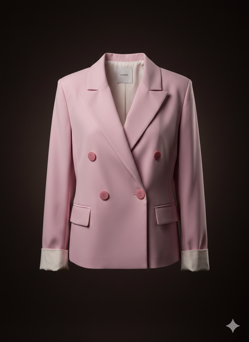 Damen Zweiteiler in Rosa - Set aus Hose und Blazer L