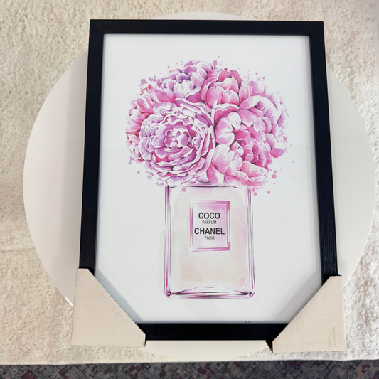 Coco Chanel Blumen Pink Bild Inkl. Rahmen