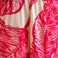 Women's Pink and White Summer Dress - Maxi Dress with Leaf Print & Cut-Out Back (Sizes 38–42) Cotton Boho Dress