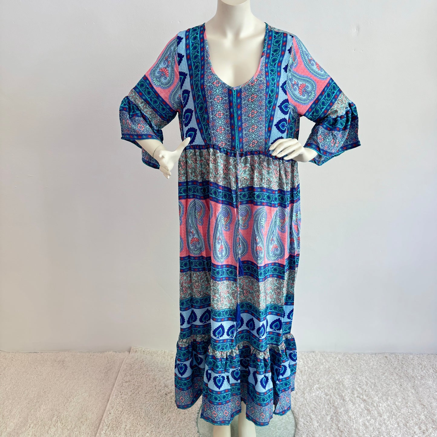 Sommerliche Boho-Vibes: ITALY Damen Sommerkleid in verschiedenen Designs – Tunika in Onesize (Größe 38-42)