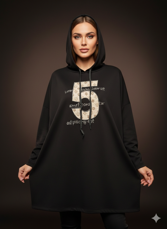 Damestrui, dameshoodie, oversized (38-48)