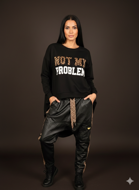 Dames sweatshirt, lange blouse, oversized (38-48)