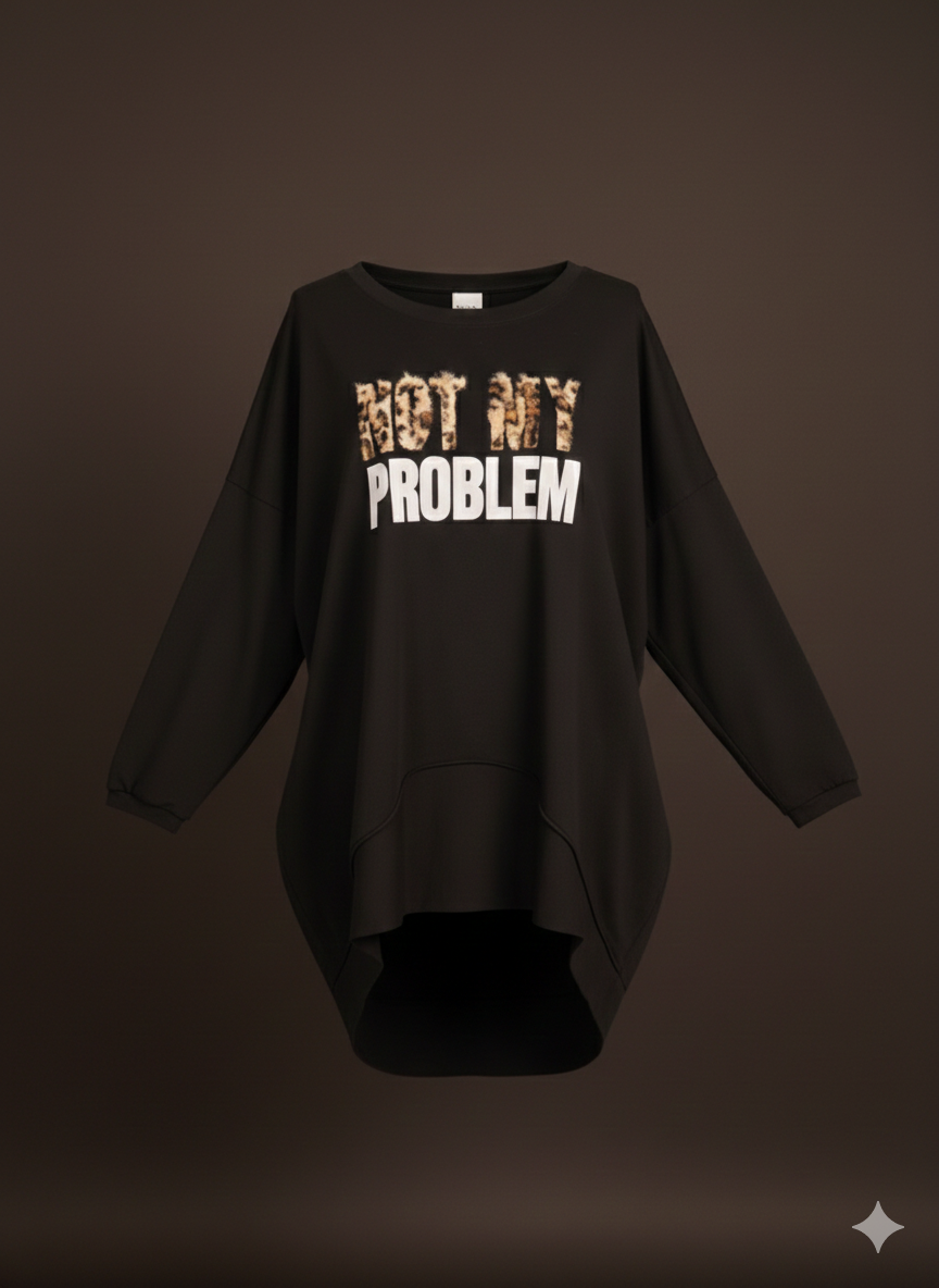 Dames sweatshirt, lange blouse, oversized (38-48)