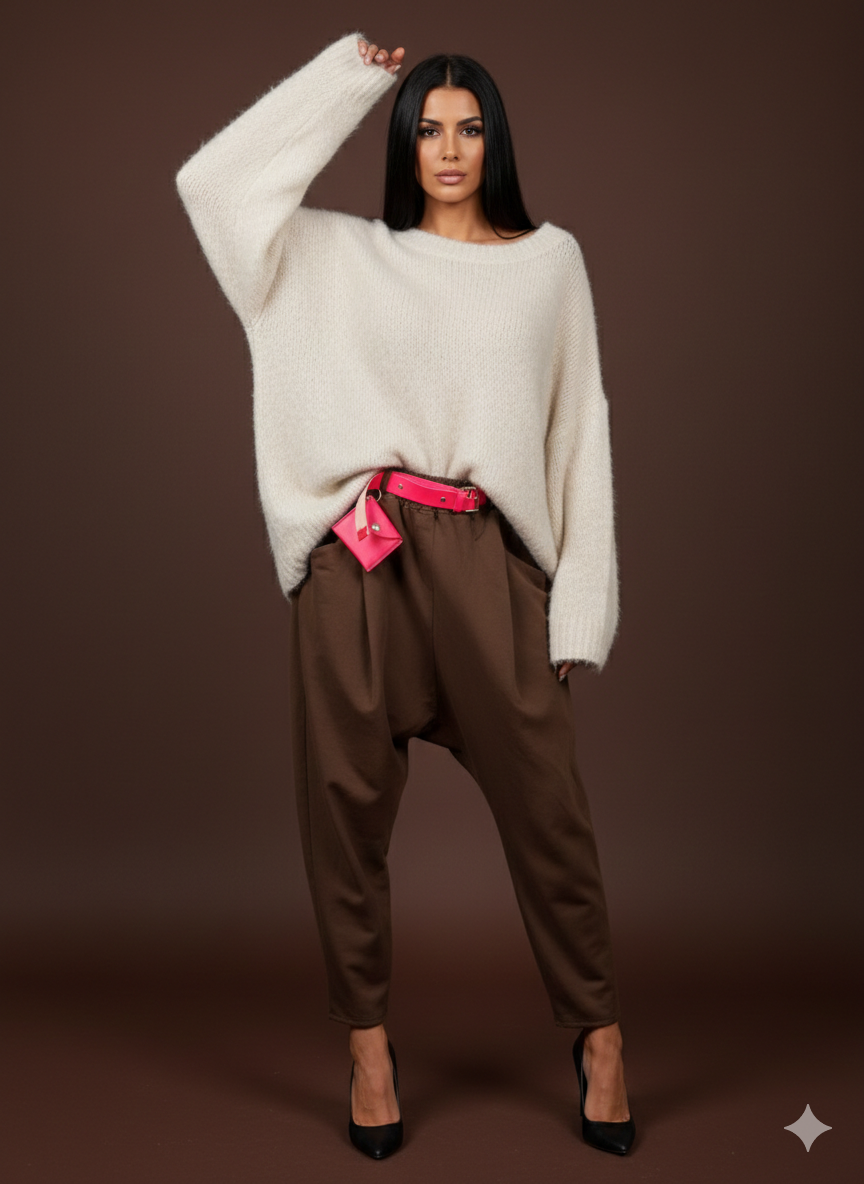 Damenpullover  Oversize-Pullover aus Mohair (38-48)