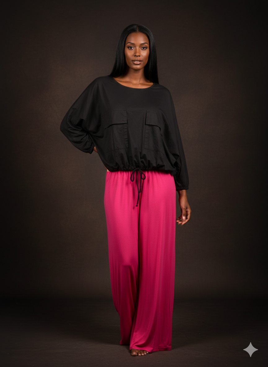 Damesblouse met lange mouwen van katoen (maten 38-42+)