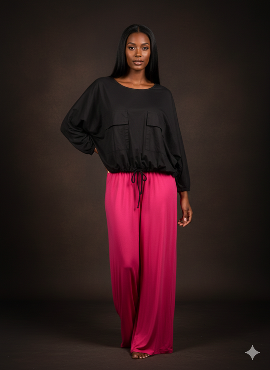 Damen Baumwoll Bluse Schwarz