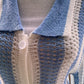 🌊 Coastal Chic Cardigan Knit Dress - Blue-White Crochet Look with Vacation Flair 34-38