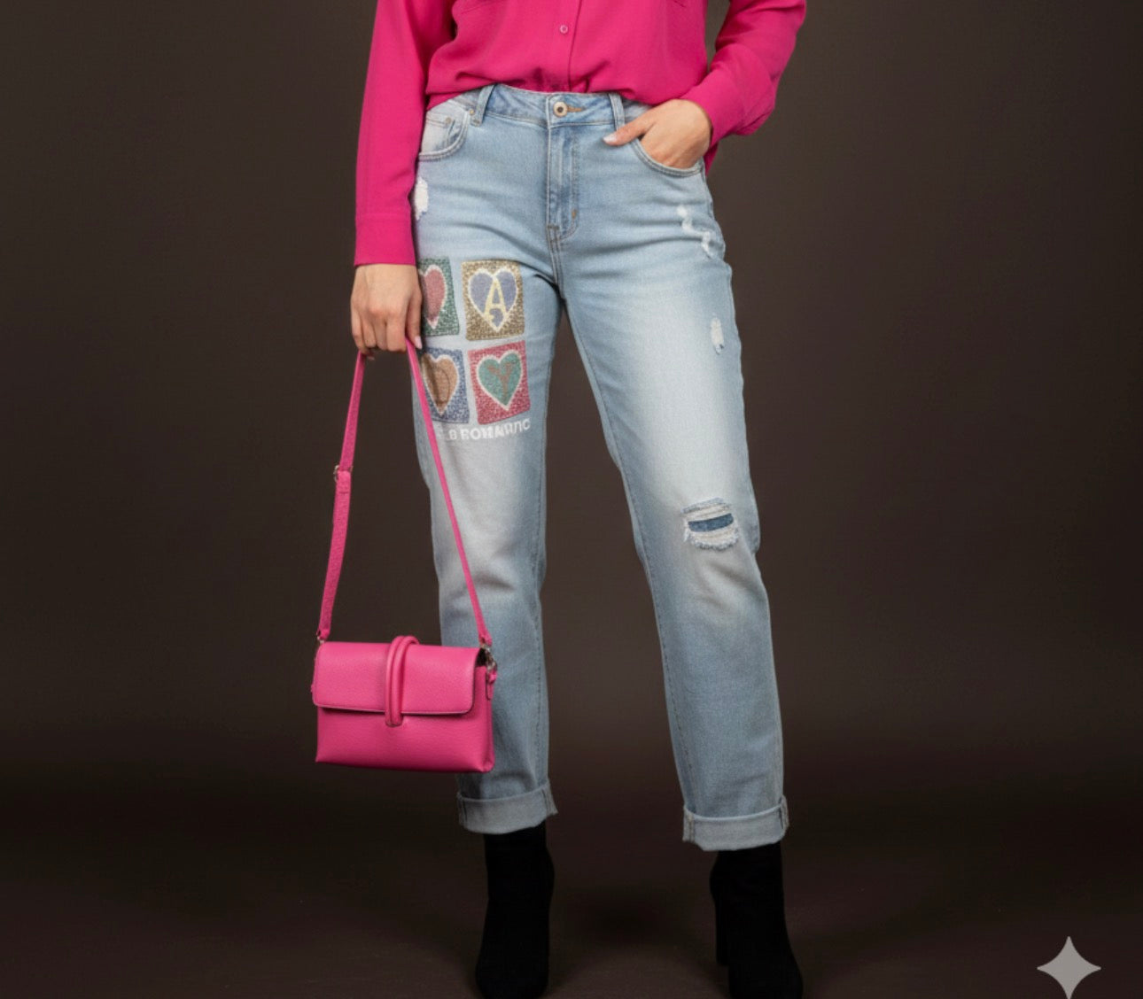 Pinke Handtasche mit Umhängegurt – Damen Umhängetasche