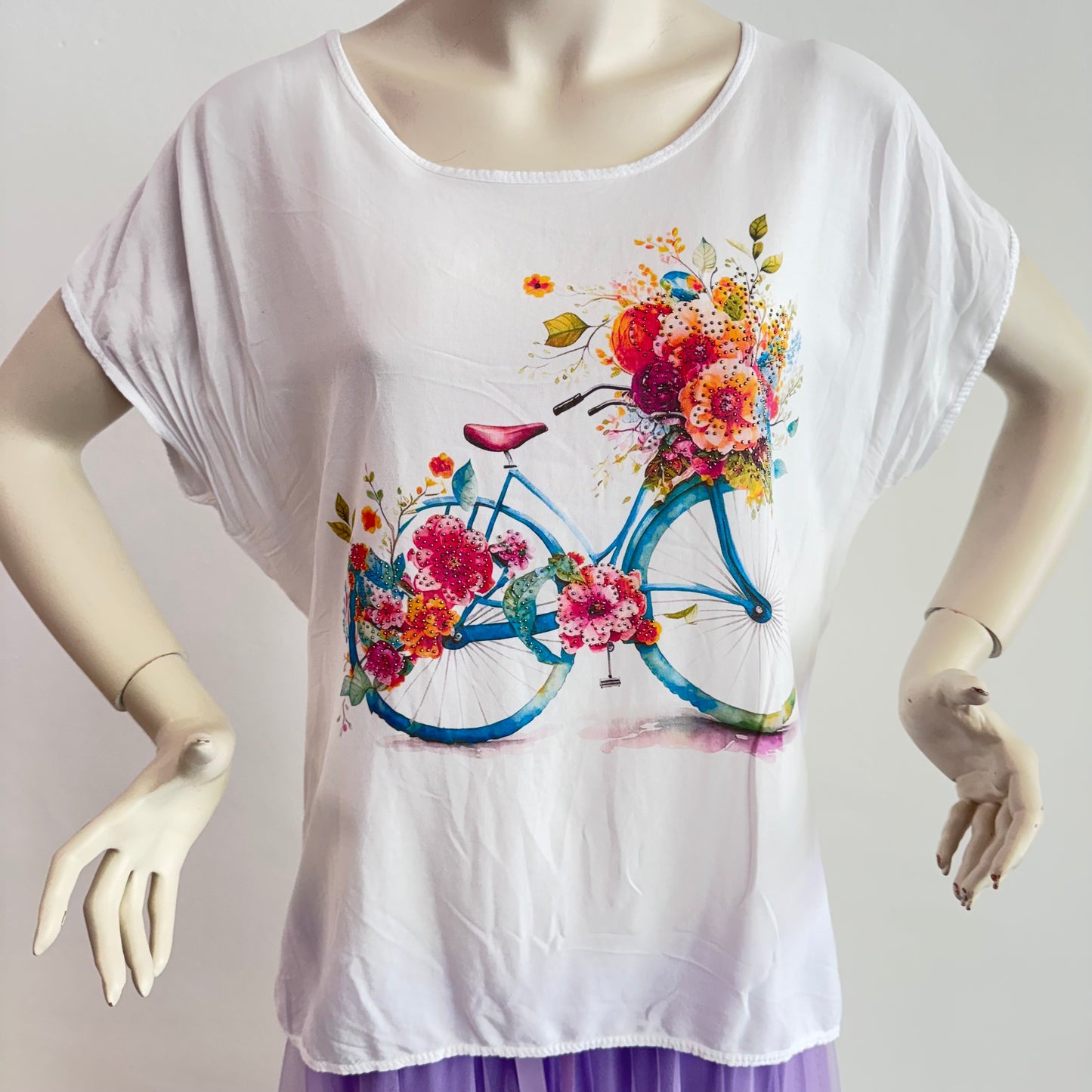 Luftiges Sommer-Shirt mit Fahrrad-Print