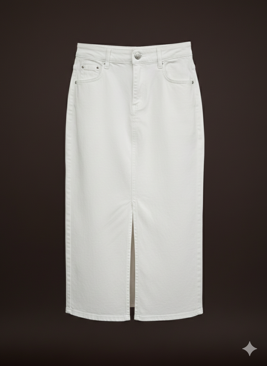 Dames denim rok in wit 