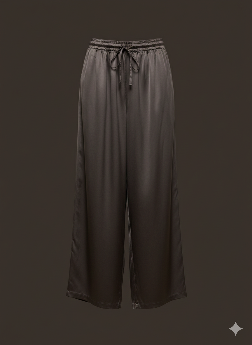 Damenstoffhose Culottehose weich fallend mit Gummizug Braun