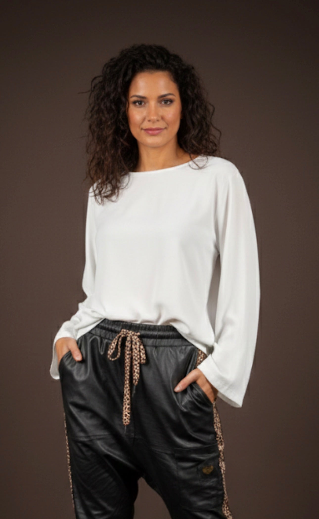 Damenbluse Langarm Baumwollbluse (38-42)