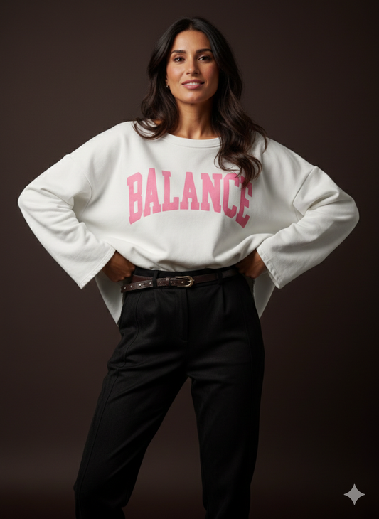 Dames sweatshirt, lange blouse, oversized (38-46)