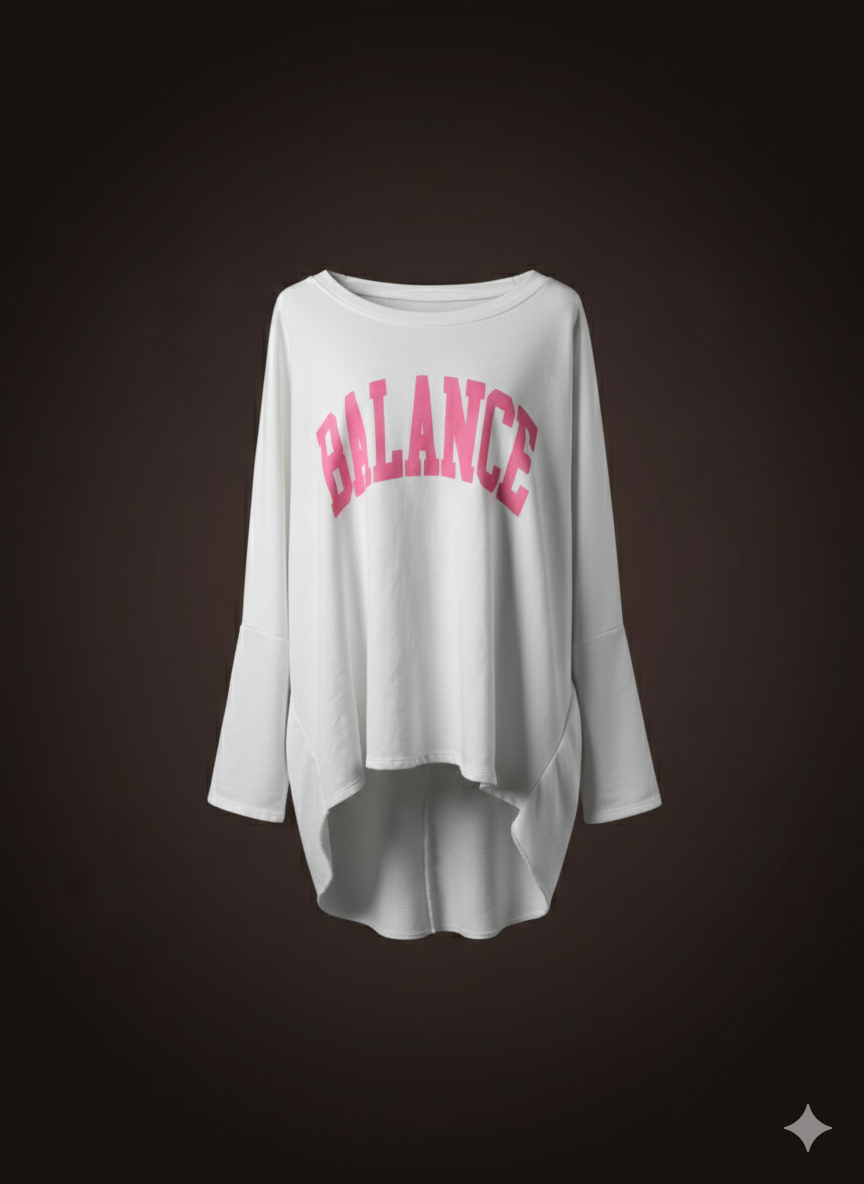 Dames sweatshirt, lange blouse, oversized (38-46)