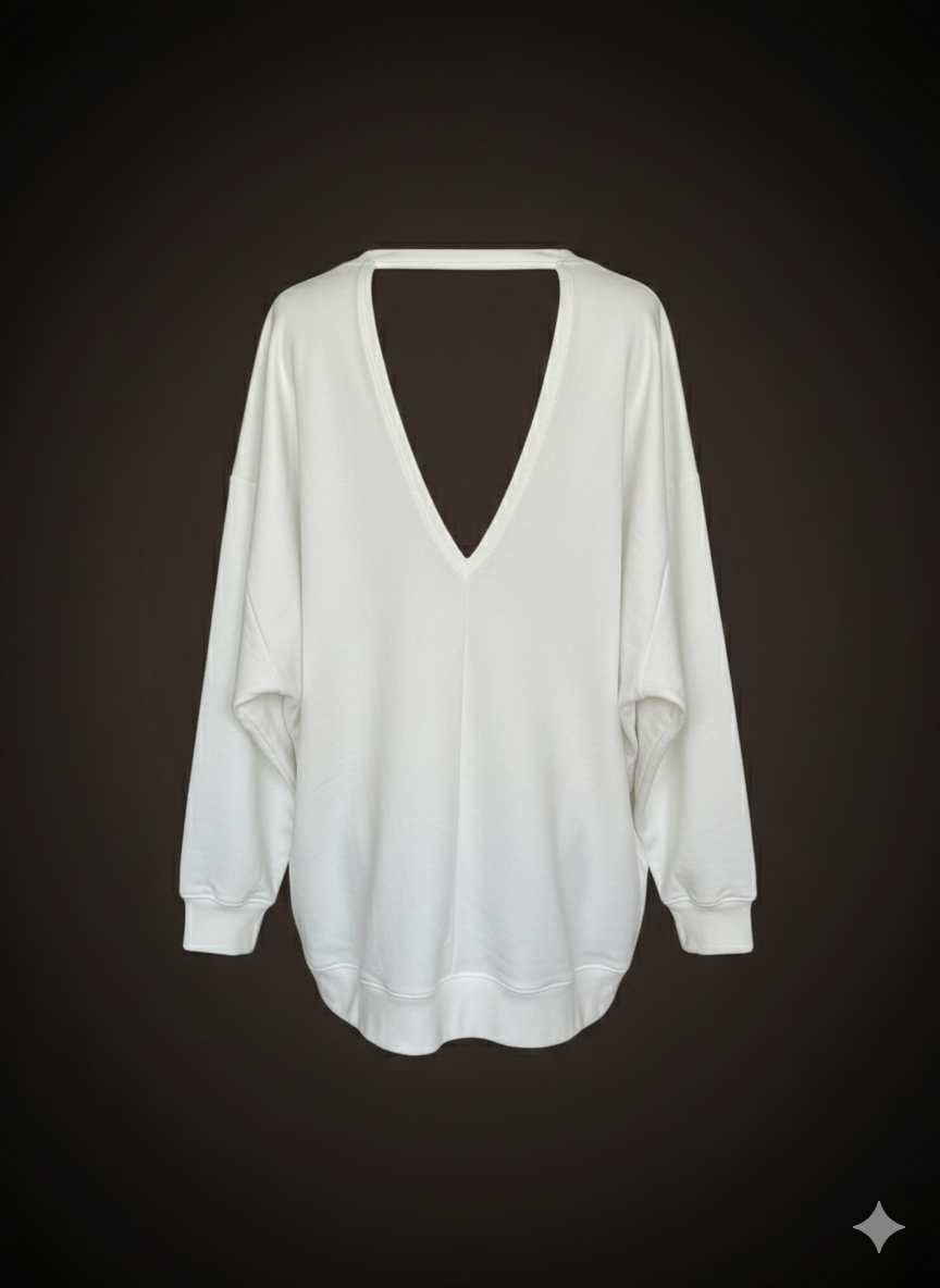 Dames sweatshirt, lange blouse, oversized (38-46)