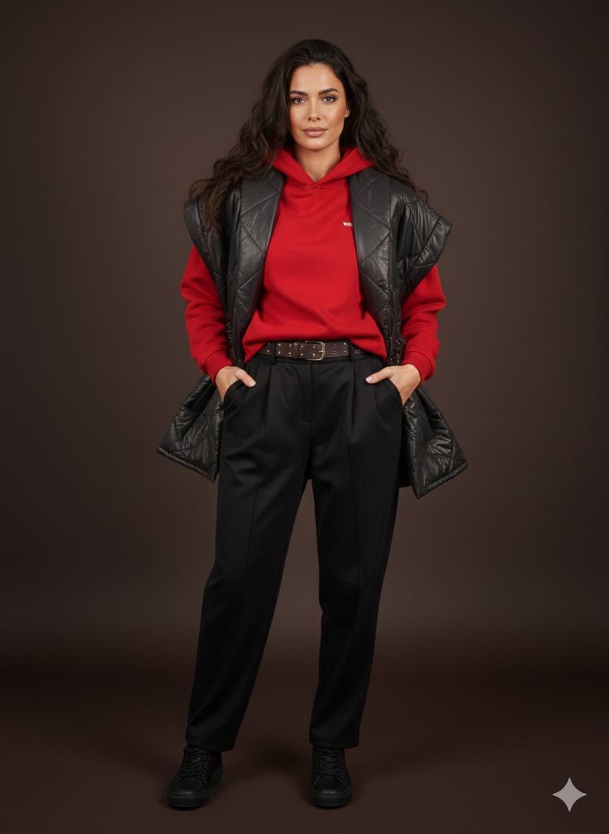 Oversized rode unisex hoodie – hoodie voor dames en heren