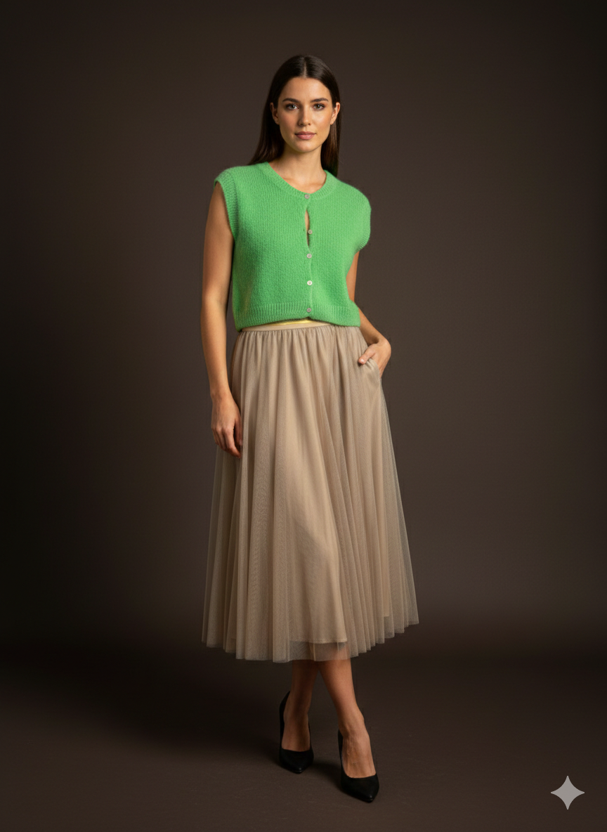 Damenpullover Strickpullover Strickweste kurzarm (38-42)