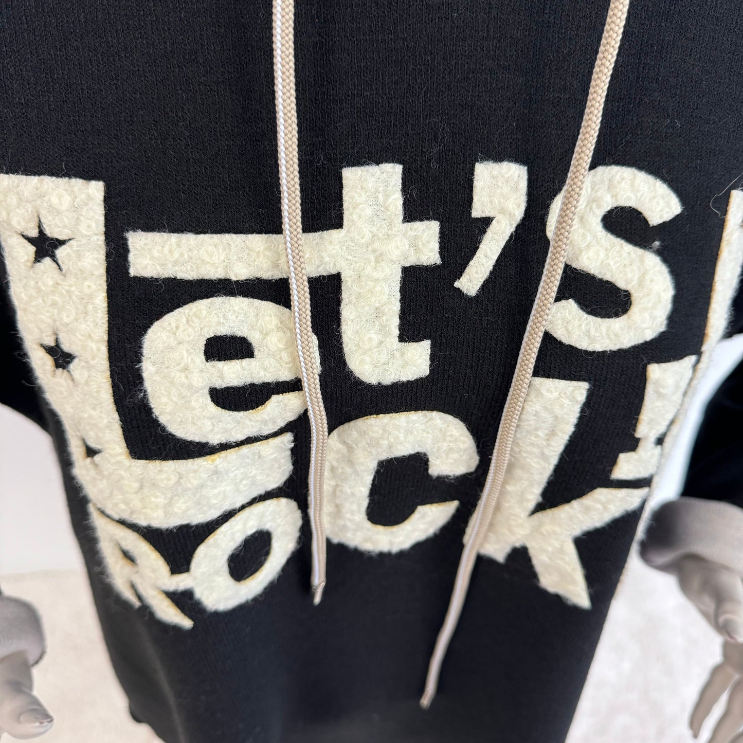 Oversize Hoodie "Let’s Rock!" in Rost Schwarz Braun