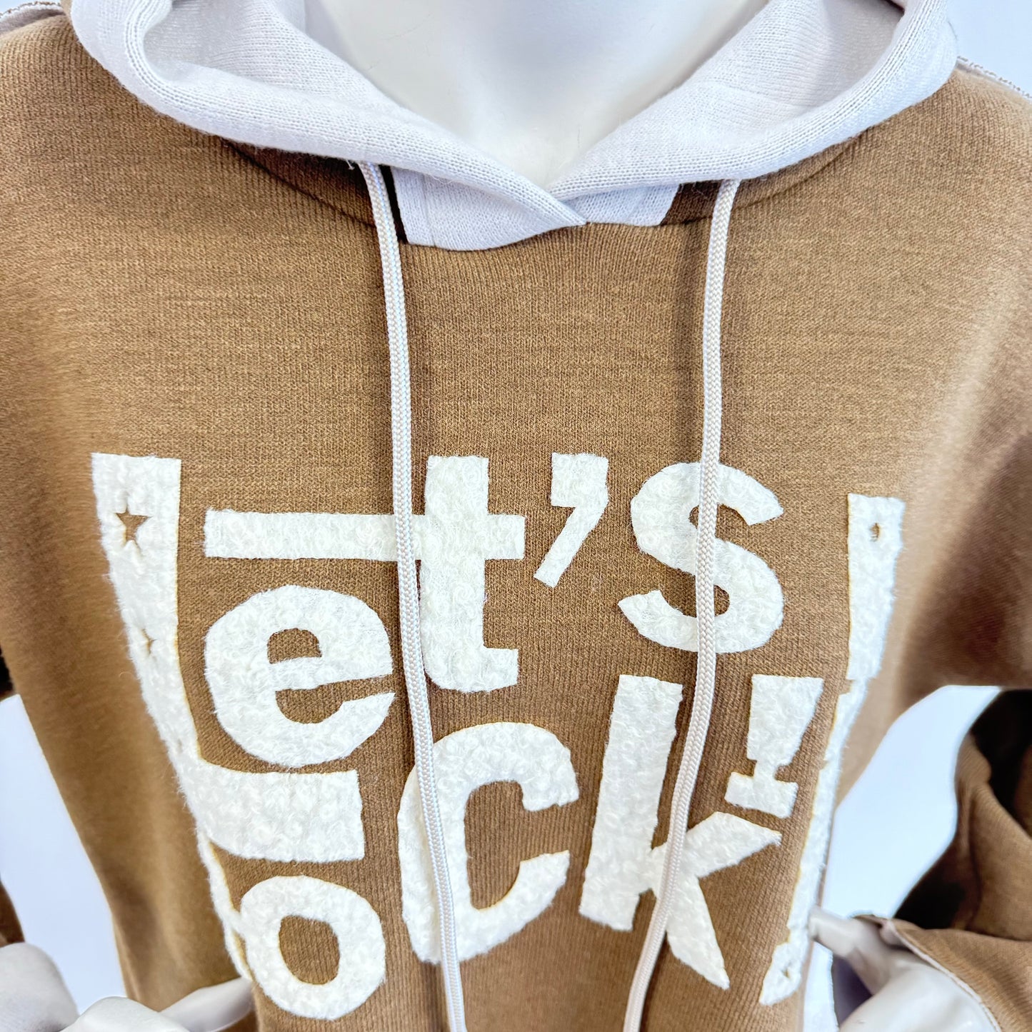 Oversize Hoodie "Let’s Rock!" in Rost Schwarz Braun