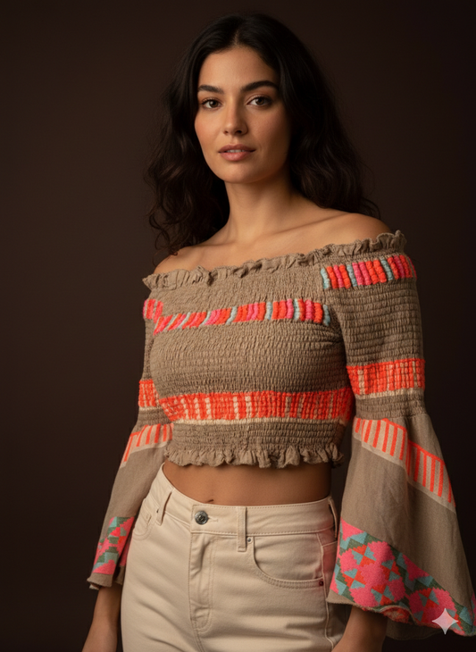 Damen Baumwoll T-Shirt Crop (36-42)