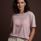 Damen T-Shirt Baumwollshirt in Flieder Motiv Aperol Spritz