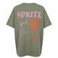 Damen T-Shirt Baumwollshirt in Oliv mit Motiv Apero Spritz