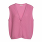 Gebreid damesvest in roze, mouwloze gebreide trui van mohair van JC Sophie