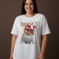 Damen T-Shirt Curvytshirt Baumwollshirt Motiv Dog Größen 40-50