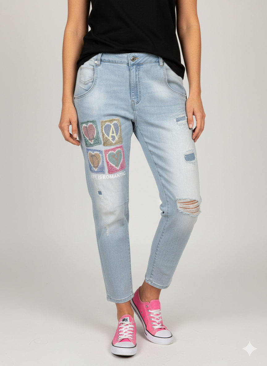 Damenjeans mit Herzmotiv