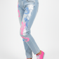 Damenjeans Jeanshosde mit pinken Herzen