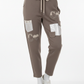 Boho Glam Jogger Taupe – Rhinestone Details & Heart Appliqués | 38–42