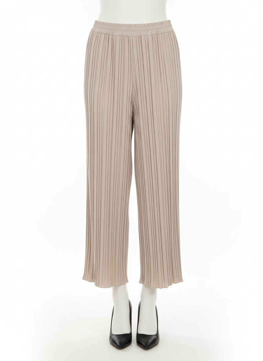 Damen Curvy Plisseehose mit Gummibund – Damen