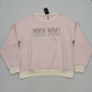 Damespullover, lange trui met "Hey You"-opdruk (maat 38-42)