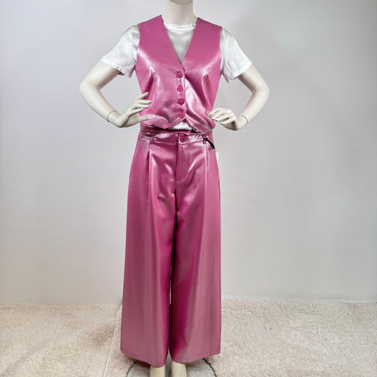 Elegante Pinke Glanzhose aus Polyester