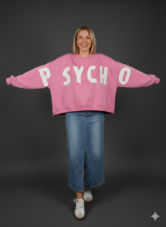 Damen Sweatshirt Oversized mit Print (38-46)