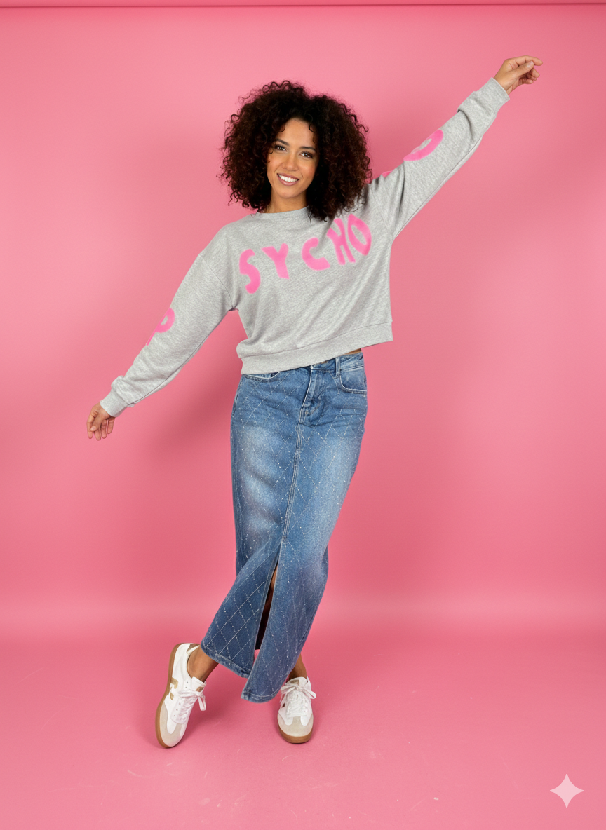 Damen Sweatshirt Oversized mit Print (38-46)