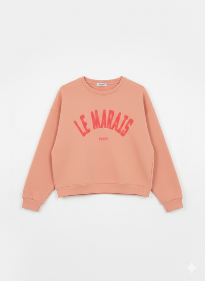 Damen Oversize Sweatshirt Neonfarben – Le Marais Paris Pullover mit 3D-Print | Trend Statement
