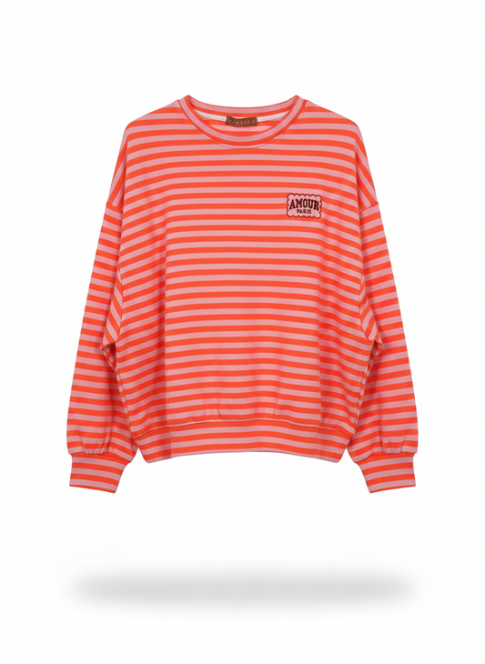 Gestreept damessweatshirt in diverse kleuren (maat 38-42)