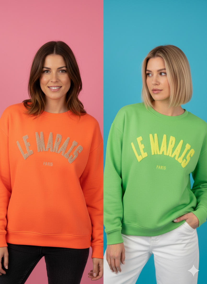 Damensweatshirt Damenpullover in verschiedenen Neon-Farben (38-42+)
