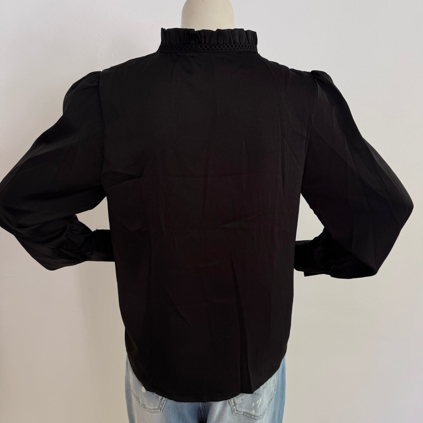 Bluse Schwarz Pailletten-Glanz