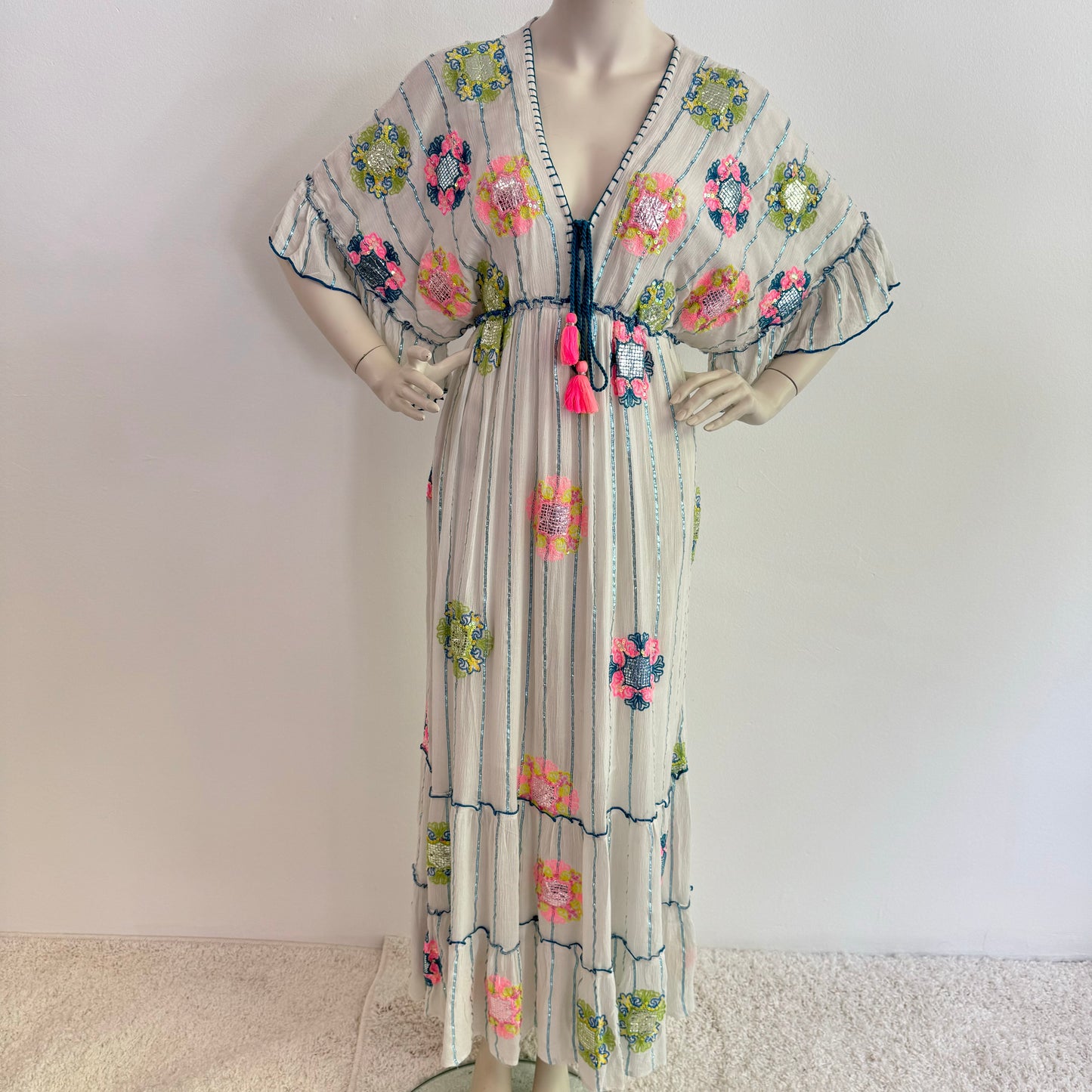 Boho Maxikleid mit Stickereien Claire