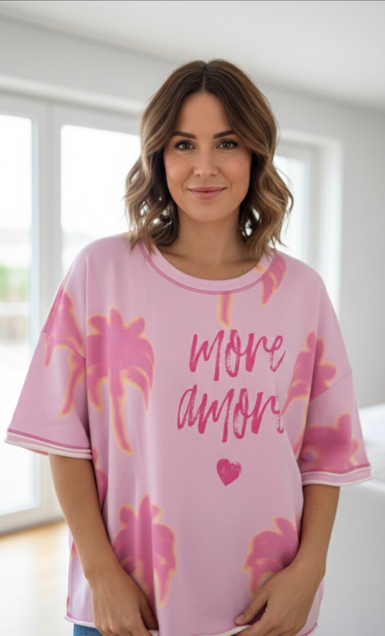 Yippie Hippie Damen Oversize T-Shirt mit Print – Casual Look